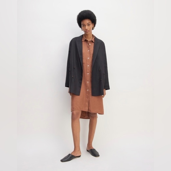 Everlane Jackets & Blazers - Everlane The Linen Double Breasted Blazer in Black Size 6 NWOT